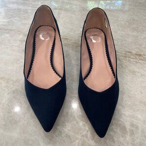 Journee Navy Blue Kitten Heel Pumps, Size 6.5